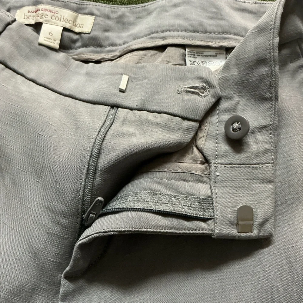 Banana Republic Heritage Collection Viscose Linen Wide-Leg Gray Pants Size 6